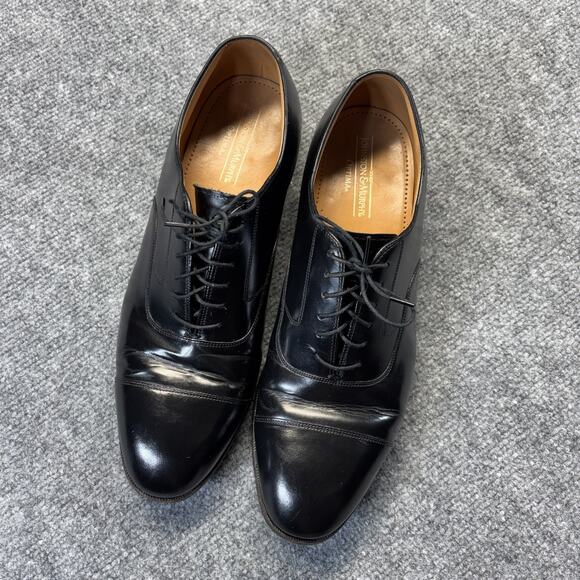 Johnston Murphy Optima Melton Cap Toe Oxford Black Leather Men 9.5D USA main image 6